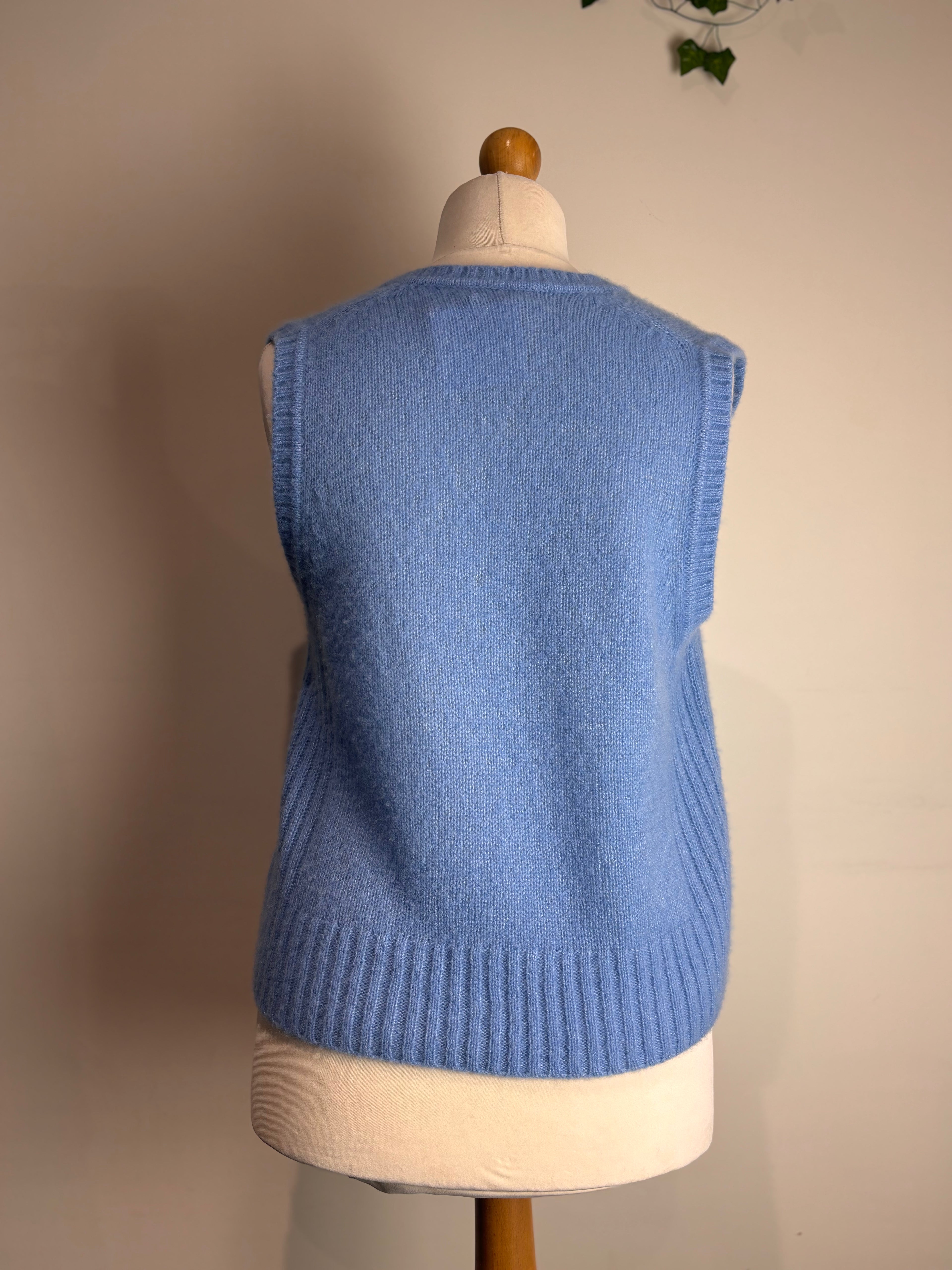 ME+EM Cornflower Blue Cashmere Vest