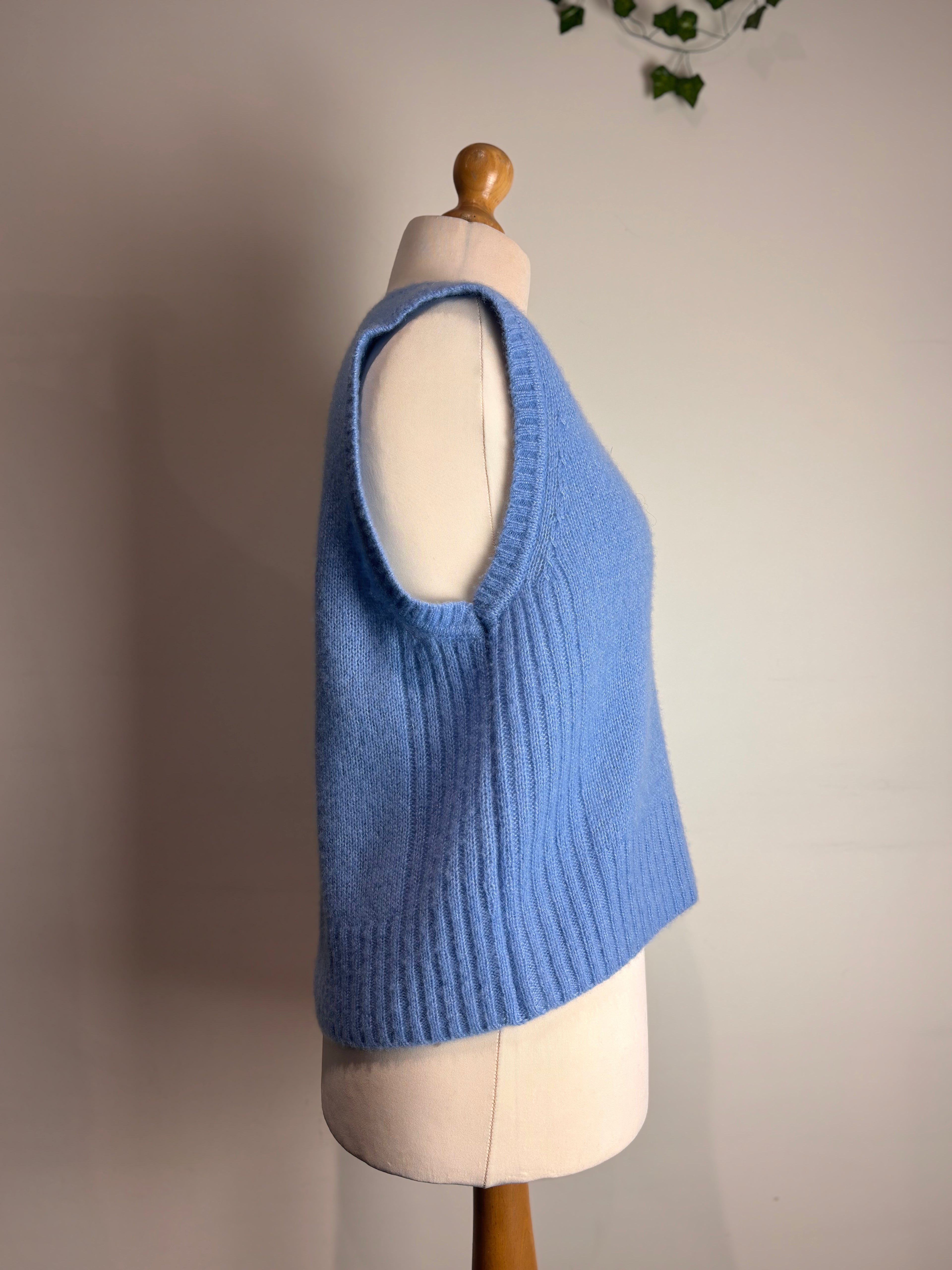 ME+EM Cornflower Blue Cashmere Vest